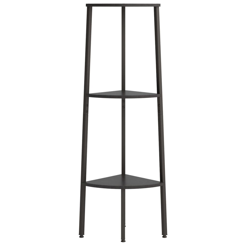vidaXL Ραφιέρα Γωνιακή 3 Επίπεδων Μαύρο 45,5x31,5x120 εκ.