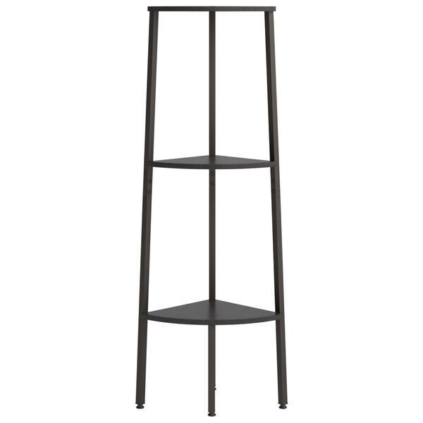 vidaXL Ραφιέρα Γωνιακή 3 Επίπεδων Μαύρο 45,5x31,5x120 εκ.