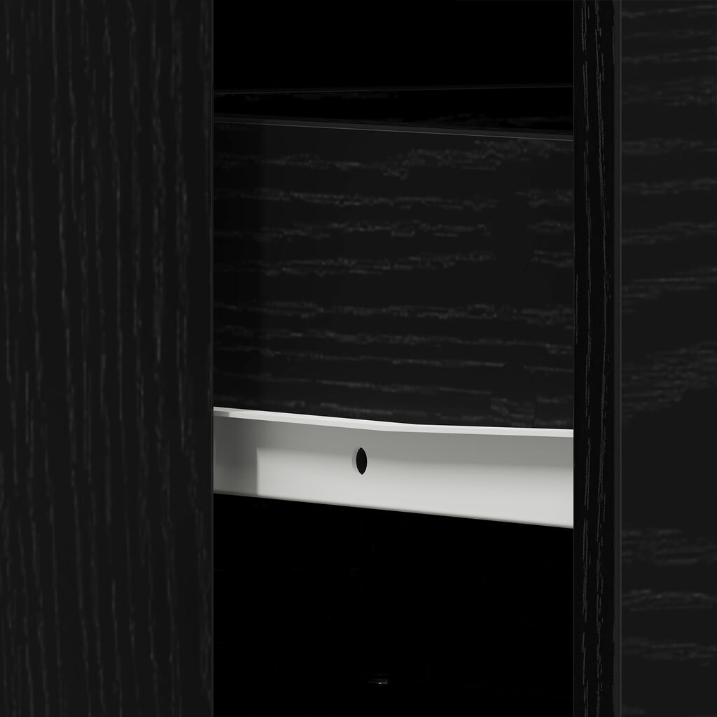 vidaXL Ντουλάπι για νιπτήρα Μαύρο Δρυς 80x33x60 εκ Επεξεργασμένο ξύλο