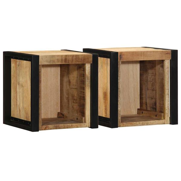 vidaXL Κομοδίνα 2 τεμάχια 40x35x40 cm Στερεό ακατέργαστο ξύλο Mango