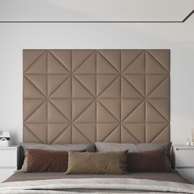 vidaXL Πάνελ Τοίχου 12 τεμ. Καπουτσίνο 30 x 30 εκ. 1,08 μ² Συνθ. Δέρμα