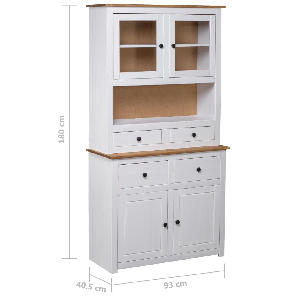 vidaXL Μπουφές Λευκός 93 x 40,5 x 180 εκ. από Ξύλο Πεύκου Σειρά Panama