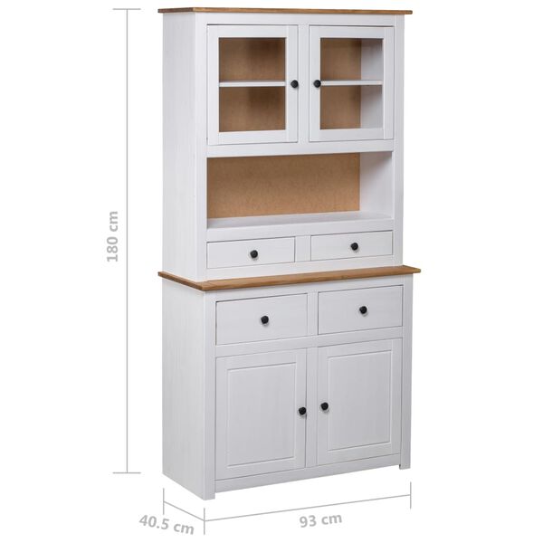 vidaXL Μπουφές Λευκός 93 x 40,5 x 180 εκ. από Ξύλο Πεύκου Σειρά Panama