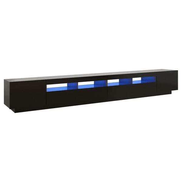vidaXL Έπιπλο Τηλεόρασης με LED Μαύρο 300 x 35 x 40 εκ.