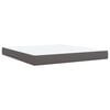 vidaXL Κρεβάτι Boxspring με Στρώμα Γκρι 180x200 εκ. Συνθετικό Δέρμα