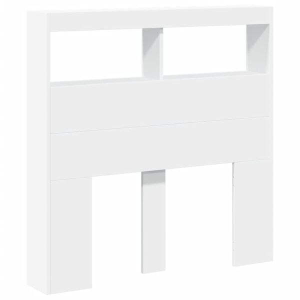 vidaXL Κεφαλάρι με Αποθηκευτικό Χώρο και LED Λευκό 100 x 17 x 102 εκ.