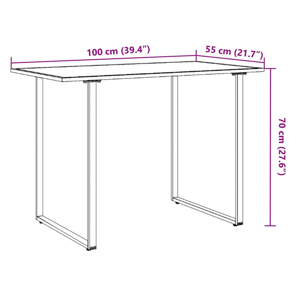 vidaXL Γκρι Τραπέζι Κήπου 100x55x70 εκ DPC και Χάλυβας
