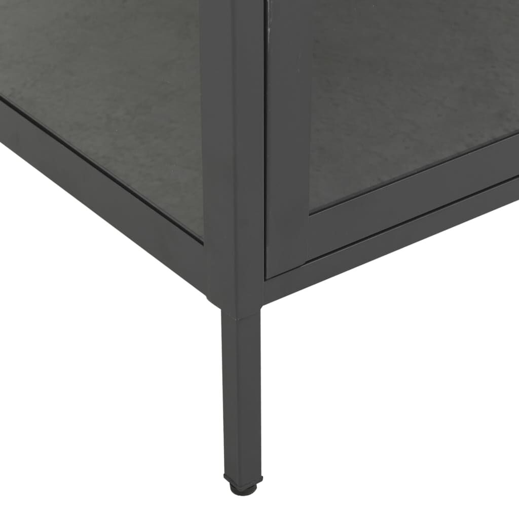 vidaXL Ντουλάπα Βιτρίνας Ανθρακί 90x40x180 εκ. Ατσάλι / Ψημένο Γυαλί
