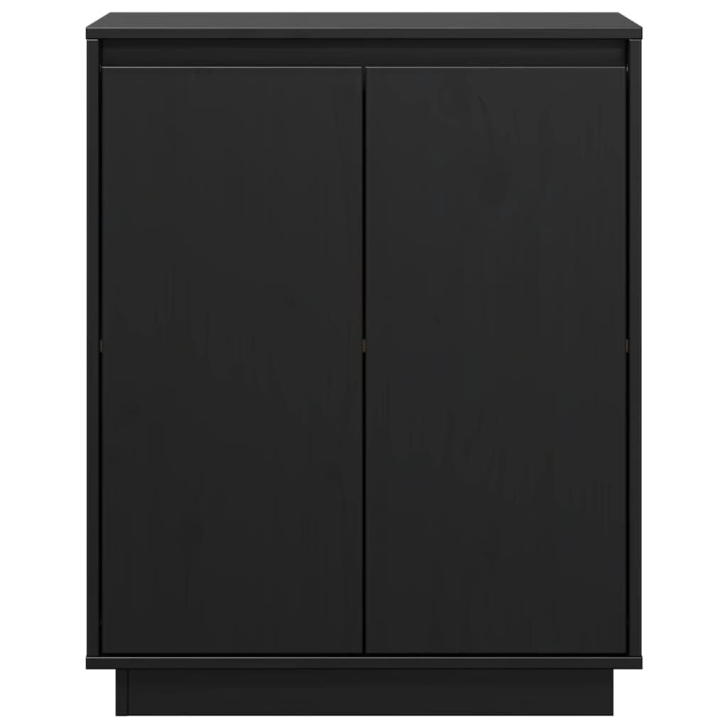 vidaXL Ντουλάπι Μαύρο 60 x 34 x 75 εκ. από Μασίφ Ξύλο Πεύκου