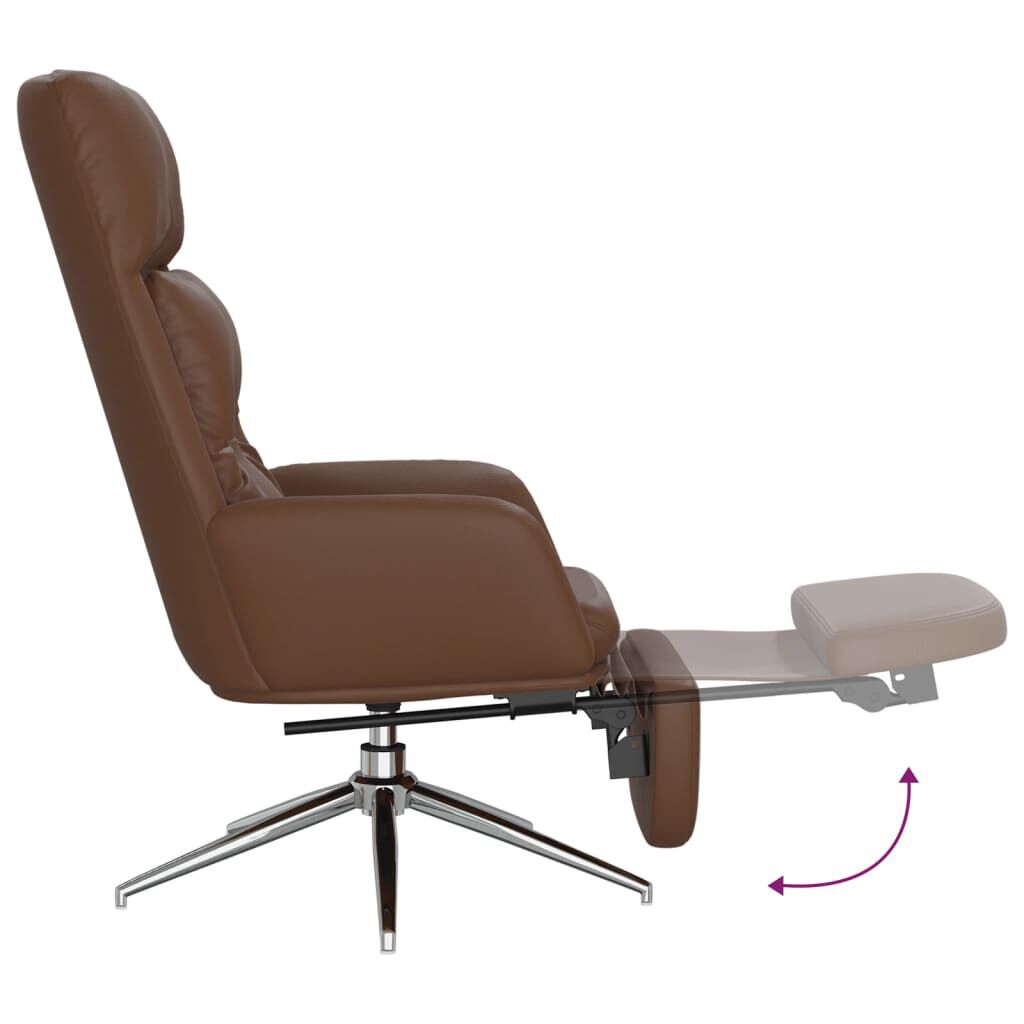 vidaXL Πολυθρόνα Relax Καφέ από Γνήσιο & Συνθετικό Δέρμα με Σκαμπό