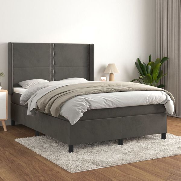 vidaXL &Kappa;&rho;&epsilon;&beta;ά&tau;&iota; Boxspring &mu;&epsilon; &Sigma;&tau;&rho;ώ&mu;&alpha; &Sigma;&kappa;&omicron;ύ&rho;&omicron; &Gamma;&kappa;&rho;&iota; 140x200 &epsilon;&kappa;. &Beta;&epsilon;&lambda;&omicron;ύ&delta;&iota;&nu;&omicron;