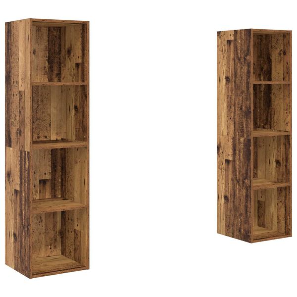 vidaXL Ντουλάπι TV 2 pcs Καφέ 37 x 37 x 142.5 εκ Επεξεργασμένο ξύλο