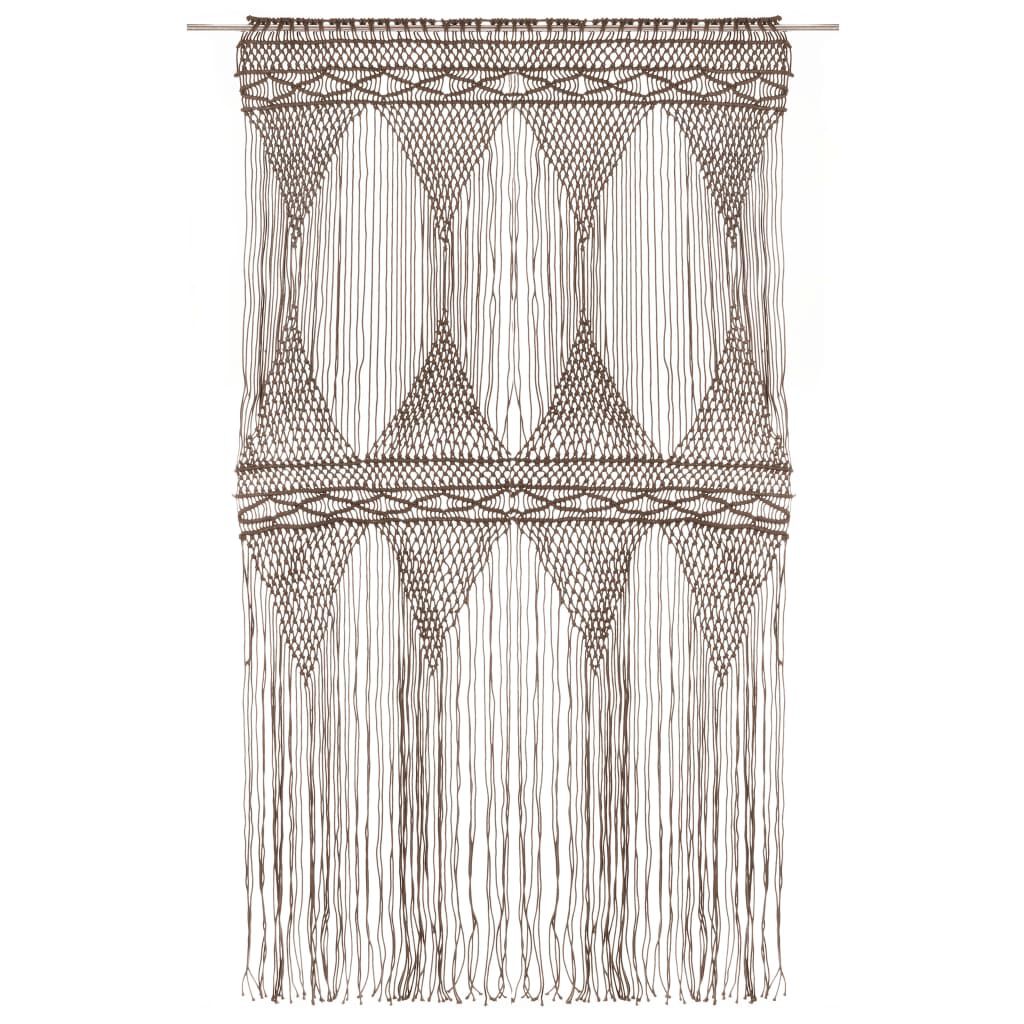 vidaXL Κουρτίνα Μακραμέ Taupe 140 x 240 εκ. Βαμβακερή