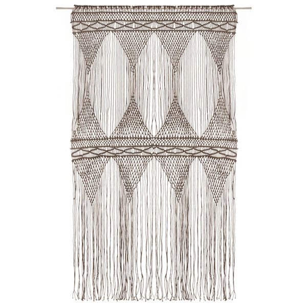 vidaXL Κουρτίνα Μακραμέ Taupe 140 x 240 εκ. Βαμβακερή