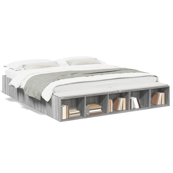 vidaXL Πλαίσιο Κρεβατιού Γκρι Sonoma 180x200 εκ. Επεξεργασμένο Ξύλο