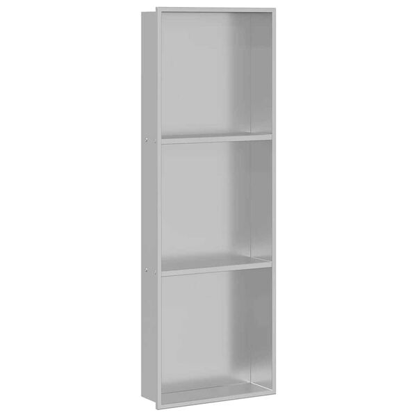 vidaXL Νίτσα Μπάνιου Ασημί 90 x 30 x 9.5 εκ. Ανοξείδωτο ατσάλι