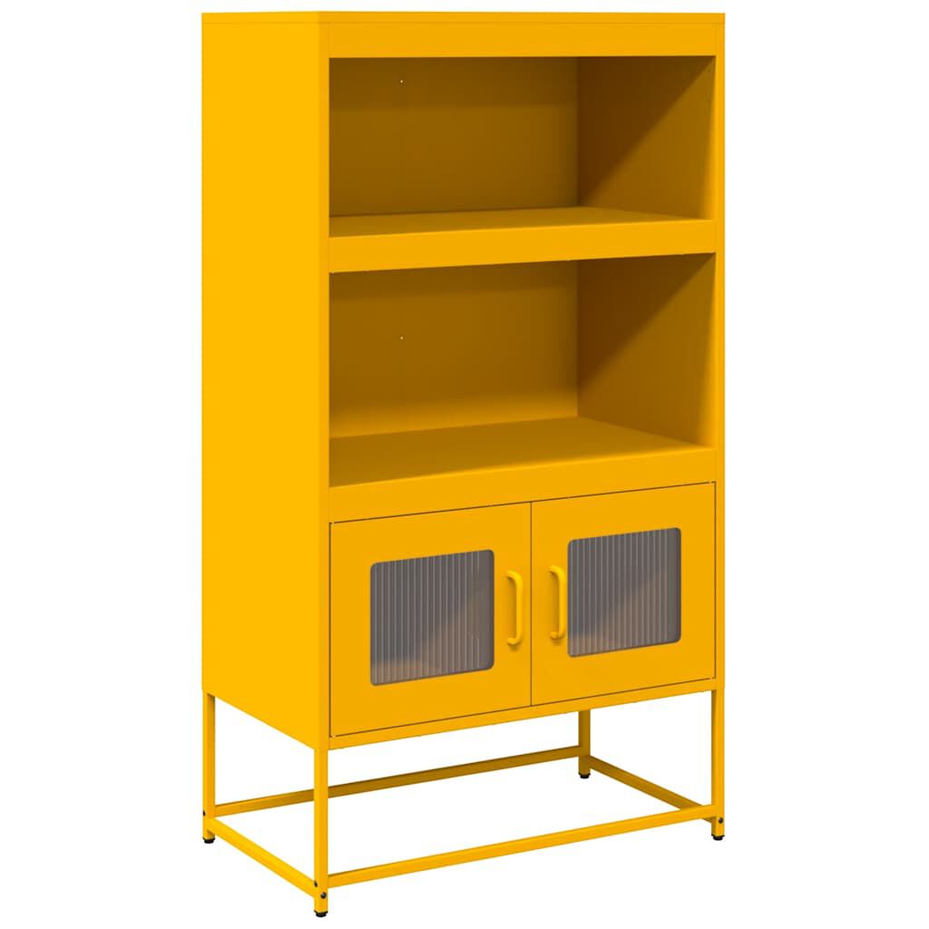 vidaXL Highboard Μουστάρδα κίτρινη 68x39x123 cm Χάλυβας