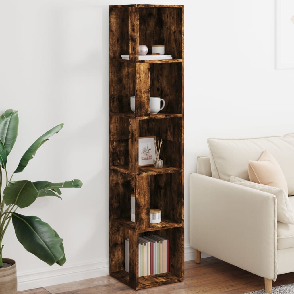 vidaXL Γωνιακό Έπιπλο Καπνιστή δρυς 33x33x164,5 εκ. από Επεξεργ. Ξύλο