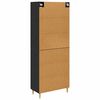 vidaXL Highboard &Mu;&alpha;ύ&rho;&eta; &Omicron;&xi;&upsilon;ά 69,5 x 34 x 180 &epsilon;&kappa;. &Sigma;ύ&nu;&theta;&epsilon;&tau;&omicron; &Xi;ύ&lambda;&omicron; &kappa;&alpha;&iota; &Gamma;&upsilon;&alpha;&lambda;ί