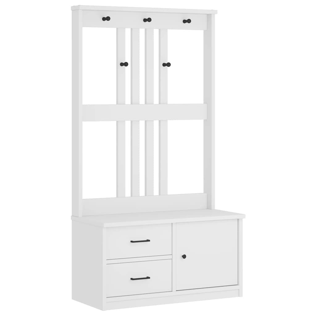 vidaXL Δέντρο χωλ SANDENS Λευκό 87x40x159,5 εκ. Πεύκο μασίφ ξύλο