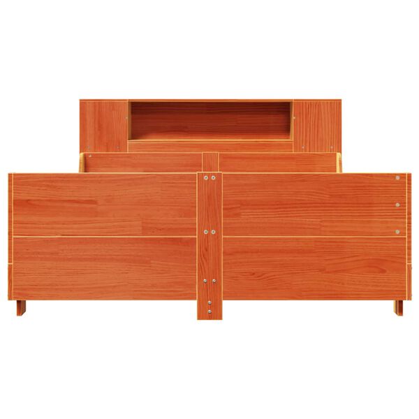 vidaXL Σκελετός Κρεβ. Χωρίς Στρώμα Καφέ Κεριού 120x190 εκ Μασίφ Πεύκο