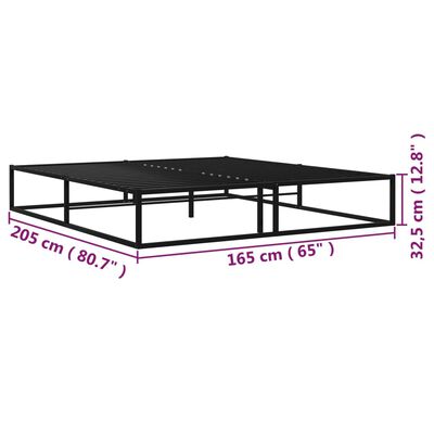 vidaXL Πλαίσιο Κρεβατιού Μαύρο 160 x 200 εκ. Μεταλλικό
