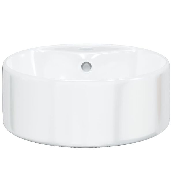vidaXL Νιπτήρας Στρογγυλός Λευκός 40 x 14,5 εκ. Κεραμικός