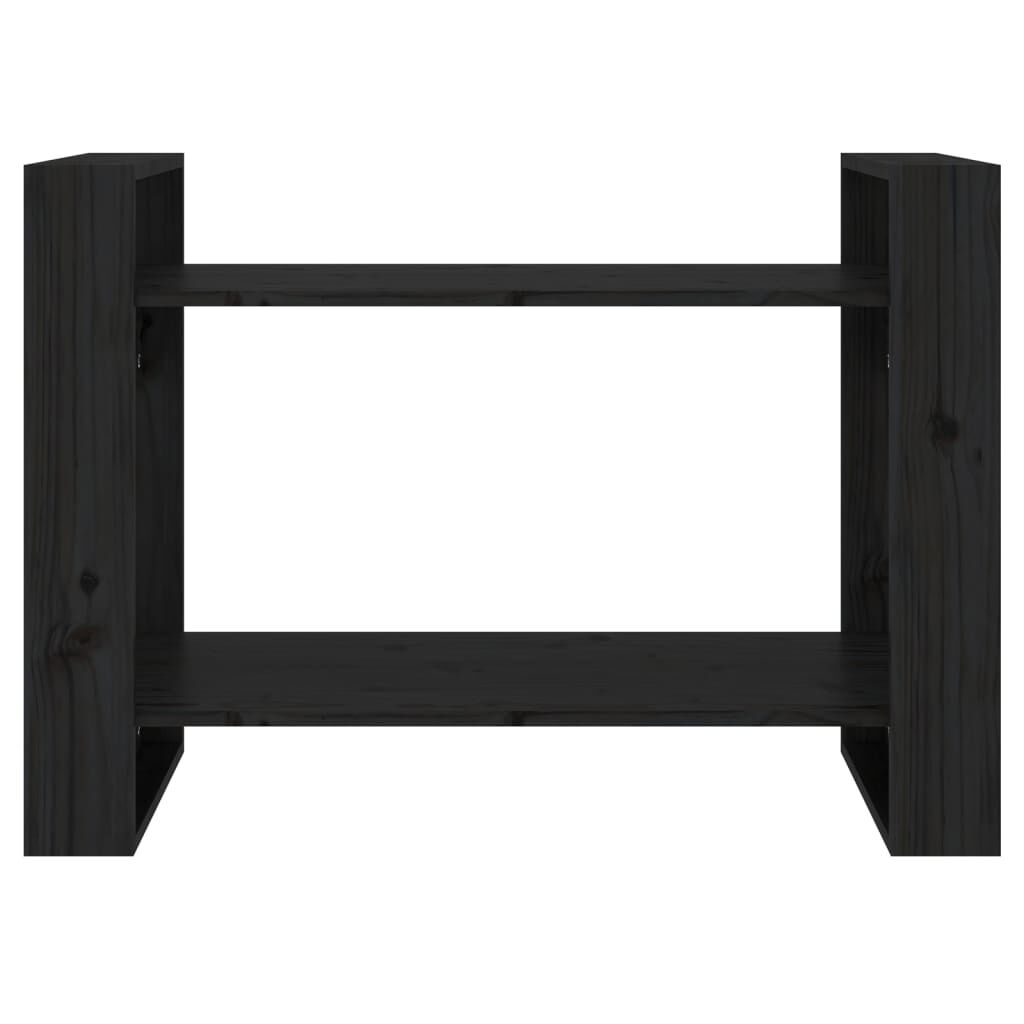 vidaXL Βιβλιοθήκη/Διαχωριστικό Χώρου Μαύρο 80x35x56,5 εκ. Μασίφ Πεύκο
