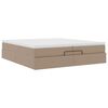 vidaXL Οθωμανικό κρεβάτι με στρώματα Cappucino 200x200cm Faux Leather