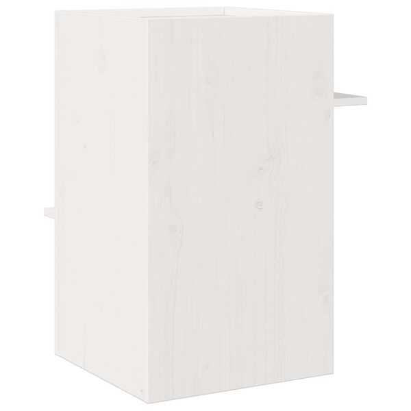 vidaXL σπιτάκι για γάτες Λευκό 43x43x60 cm από μασίφ ξύλο πεύκο