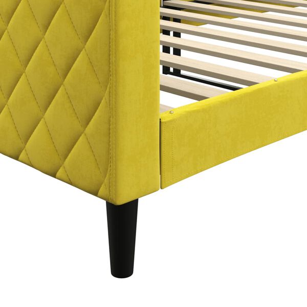 vidaXL Καναπές Κρεβάτι Κίτρινος 90 x 200 εκ. Βελούδινος