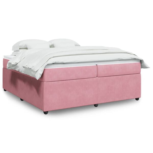 vidaXL &Kappa;&rho;&epsilon;&beta;ά&tau;&iota; Boxspring &mu;&epsilon; &Sigma;&tau;&rho;ώ&mu;&alpha; &Rho;&omicron;&zeta; 200x200 &epsilon;&kappa;. &Beta;&epsilon;&lambda;&omicron;ύ&delta;&iota;&nu;&omicron;