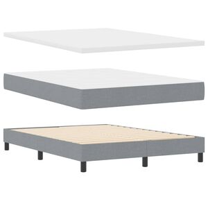 vidaXL Κρεβάτι box spring με στρώμα Ανοιχτό γκρι 140 x 200 cm ύφασμα