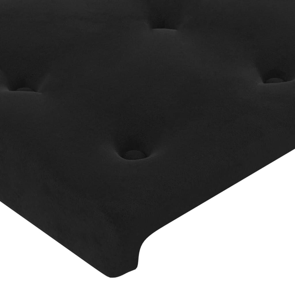 vidaXL Κρεβάτι Boxspring με Στρώμα & LED Μαύρο 80x200 εκ. Βελούδινο