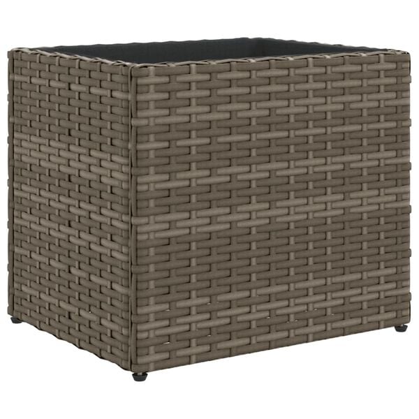 vidaXL Ζαρντινιέρα Κήπου Γκρι 36x30x32 εκ. από Συνθετικό Ρατάν