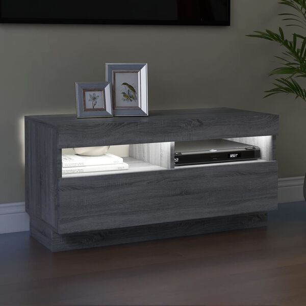 vidaXL Έπιπλο Τηλεόρασης με LED Γκρι Sonoma 80x35x40 εκ.