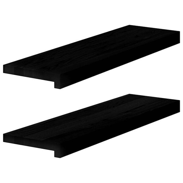 vidaXL Περβάζια παραθύρων 2 τεμ. Σκ. Καφέ 70x20x2 εκ. Μασίφ Ξύλο Δρυός