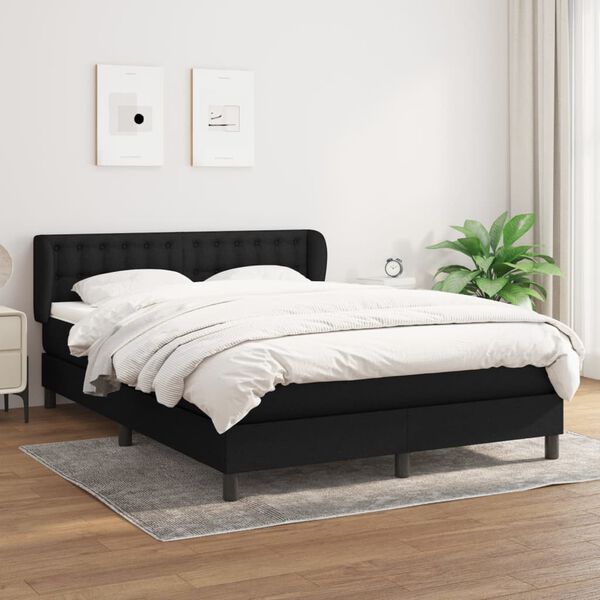 vidaXL &Kappa;&rho;&epsilon;&beta;ά&tau;&iota; Boxspring &mu;&epsilon; &Sigma;&tau;&rho;ώ&mu;&alpha; &Mu;&alpha;ύ&rho;&omicron; 140x190 &epsilon;&kappa;. &Upsilon;&phi;&alpha;&sigma;&mu;ά&tau;&iota;&nu;&omicron;