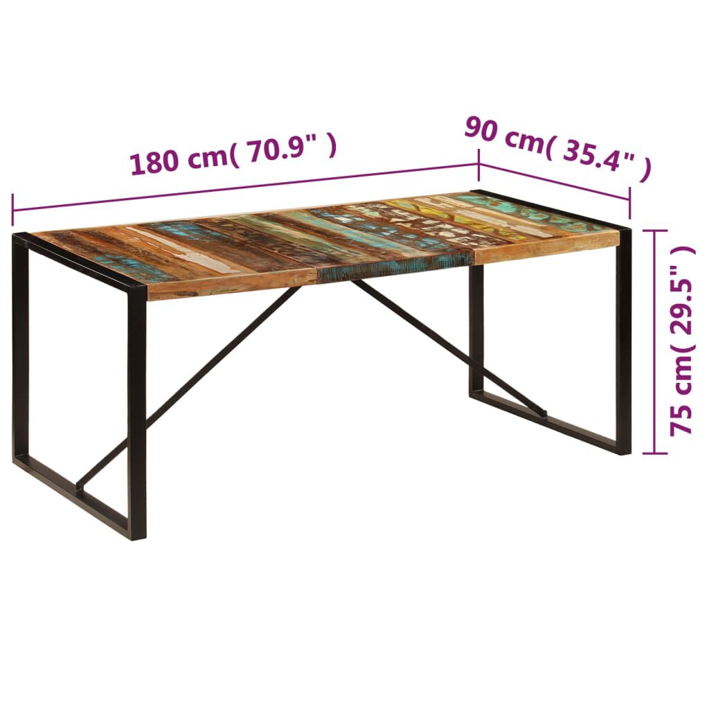 vidaXL Τραπεζαρία 180 x 90 x 75 εκ. από Μασίφ Ανακυκλωμένο Ξύλο