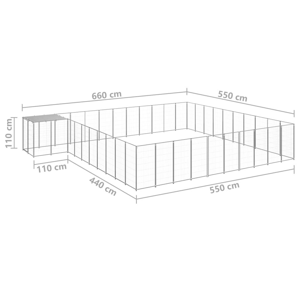 vidaXL Σπιτάκι Σκύλου Ασημί 31,46 μ² Ατσάλινο