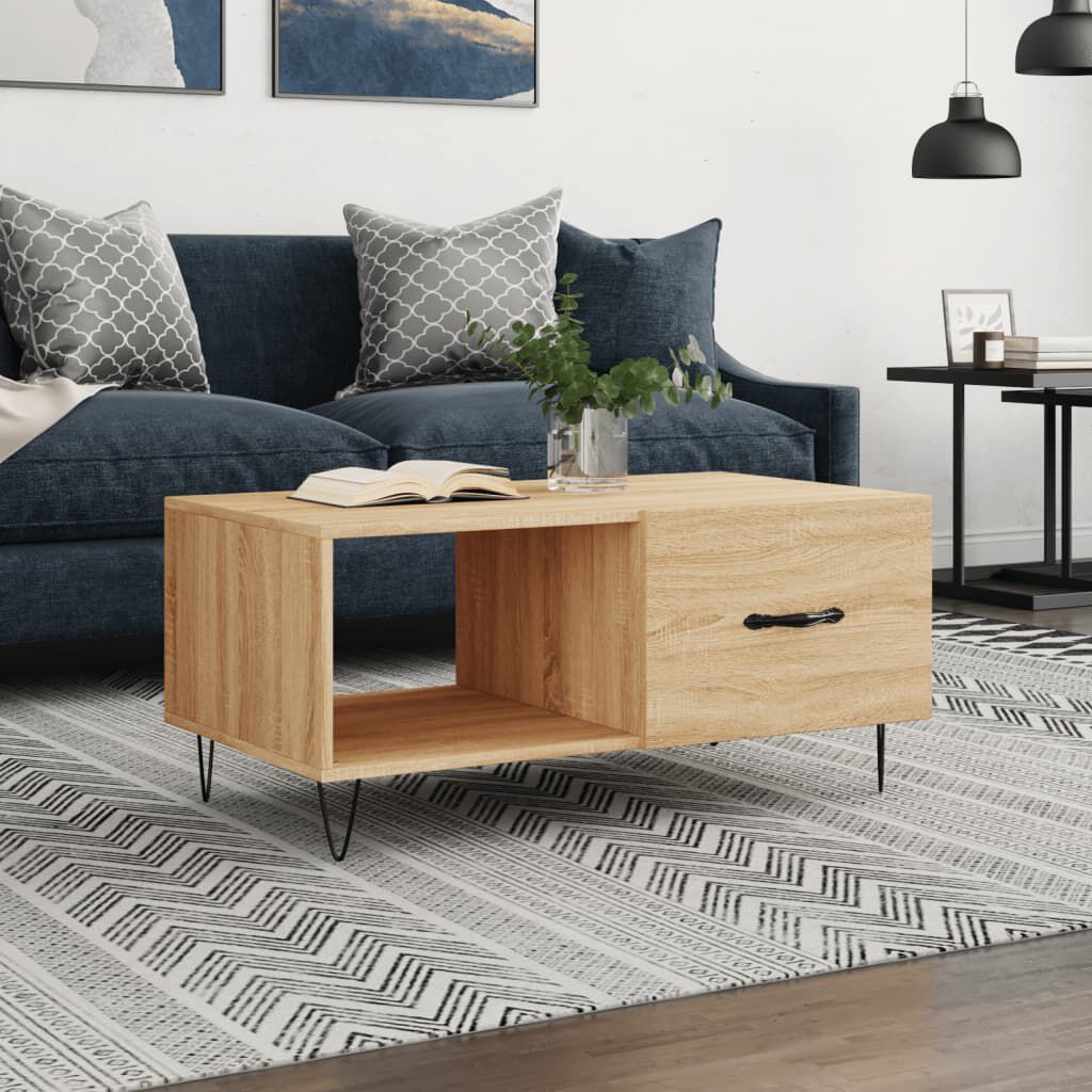 vidaXL Τραπεζάκι Σαλονιού Sonoma Δρυς 90x50x40 εκ. Επεξεργασμένο Ξύλο