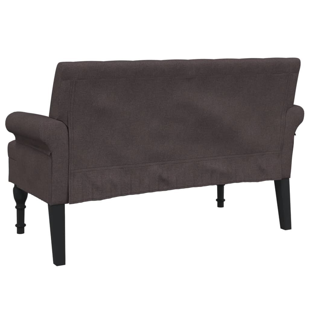 vidaXL Παγκάκι με Πλάτη Σκούρο Καφέ 120 x 62 x 75,5 εκ. Υφασμάτινο