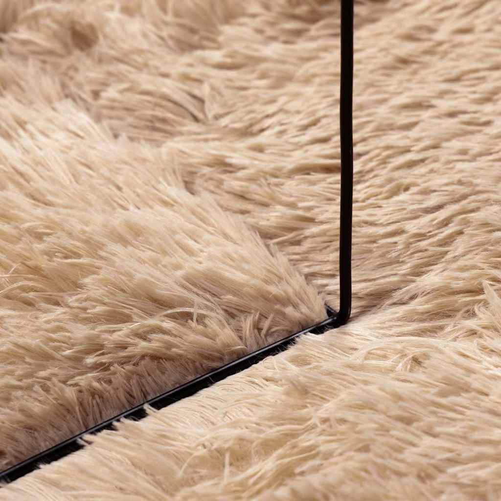 vidaXL Χαλί Shaggy με Ψηλό Πέλος NAVARRA Μπεζ 120x120 εκ. πολυεστέρας