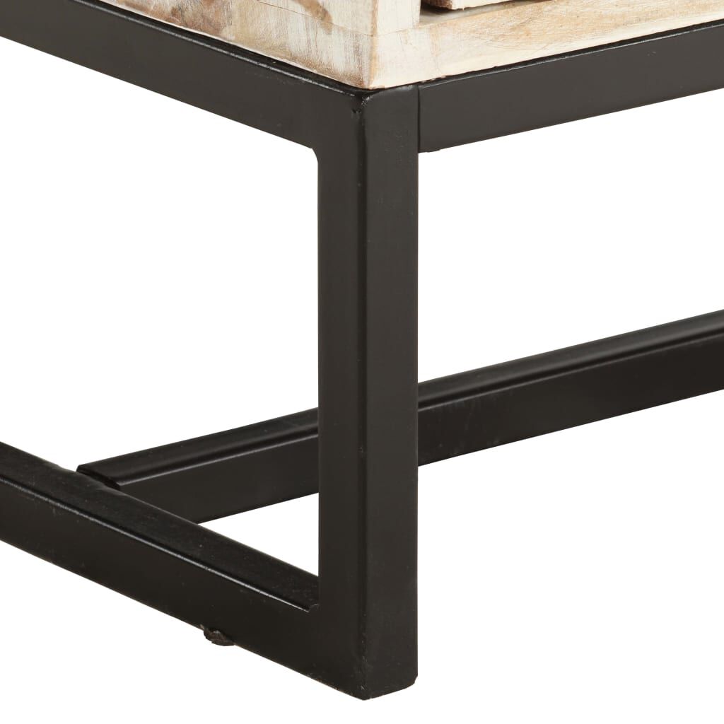 vidaXL Έπιπλο Τηλεόρασης Λευκό 140 x 30 x 45 εκ. Μασίφ Ξύλο Ακακίας