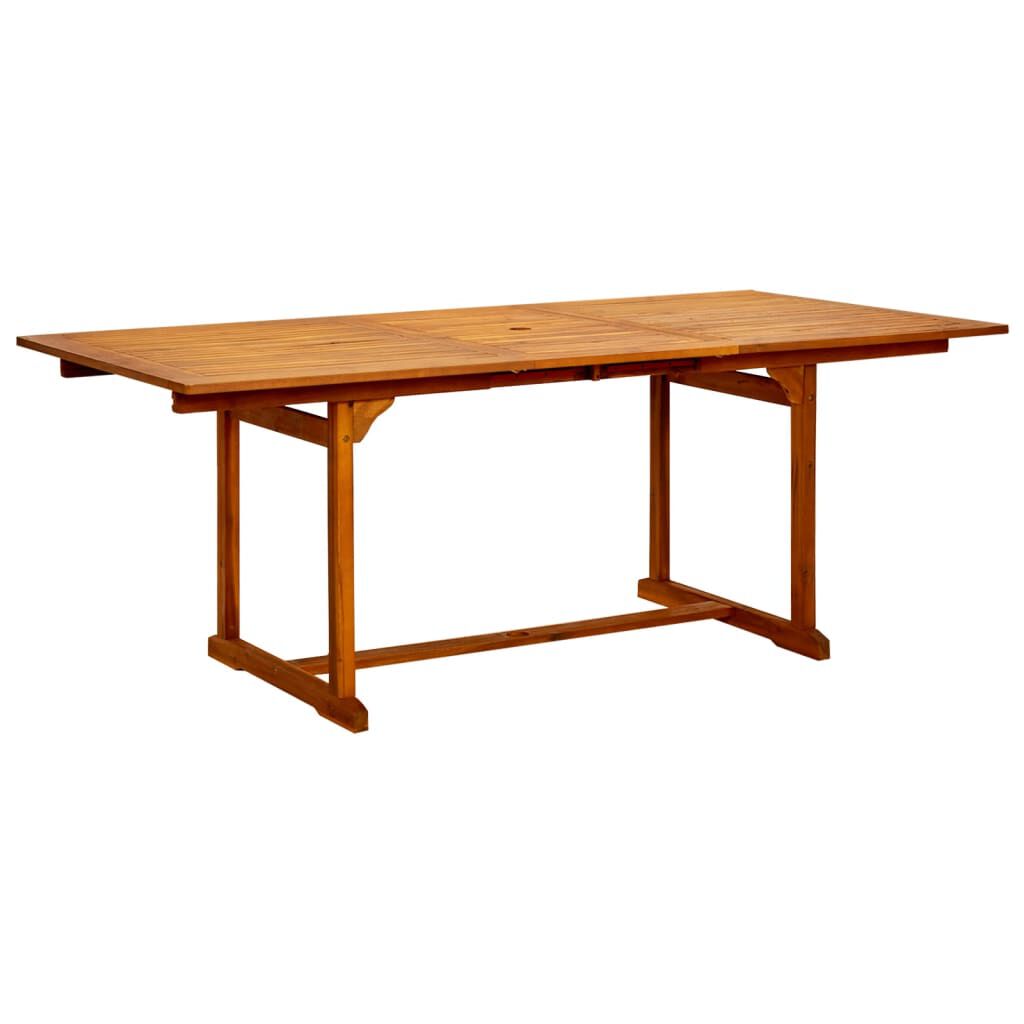 vidaXL Τραπεζαρία Κήπου (150-200) x 100 x 75 εκ από Μασίφ Ξύλο Ακακίας