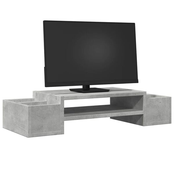 vidaXL Βάση Οθόνης με Αποθ. Γκρι Σκυρ. 70x27x15 εκ. Επεξεργ. Ξύλο
