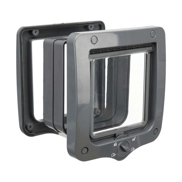 vidaXL Πορτάκι Γάτας Τετραπλής Λειτουργίας Γκρι με 2 Τούνελ