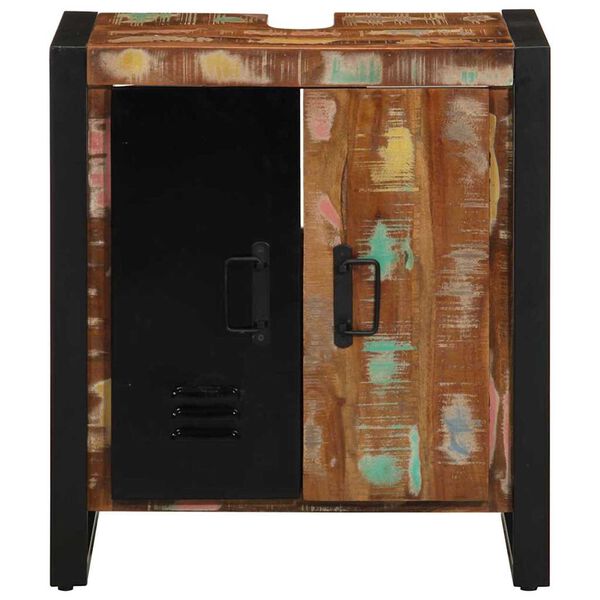 vidaXL Ντουλάπα Μπάνιου Καφέ 55 x 35 x 60 εκ. Μασίφ ανακυκλωμένο ξύλο