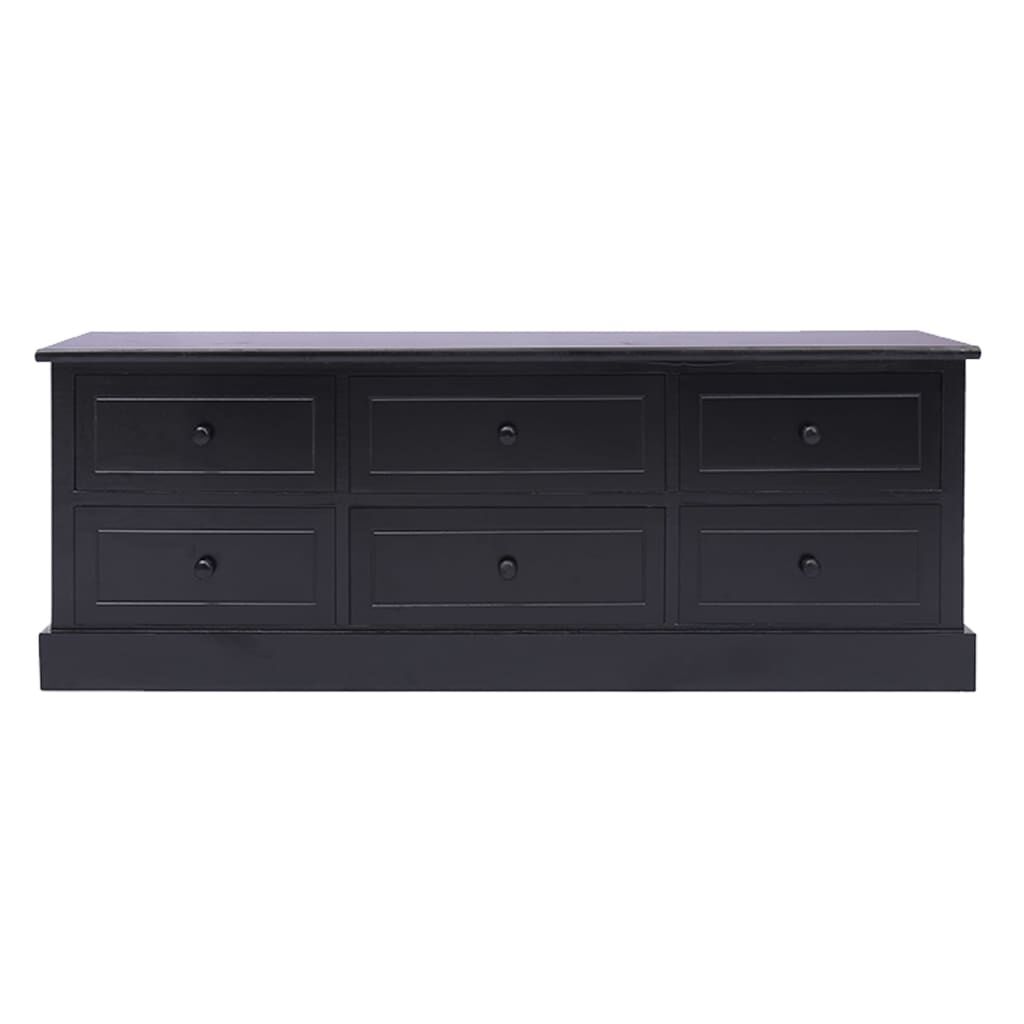 vidaXL Έπιπλο Τηλεόρασης Μαύρο 108x30x40 εκ. από Μασίφ Ξύλο Παυλώνιας