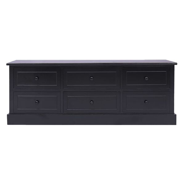 vidaXL Έπιπλο Τηλεόρασης Μαύρο 108x30x40 εκ. από Μασίφ Ξύλο Παυλώνιας